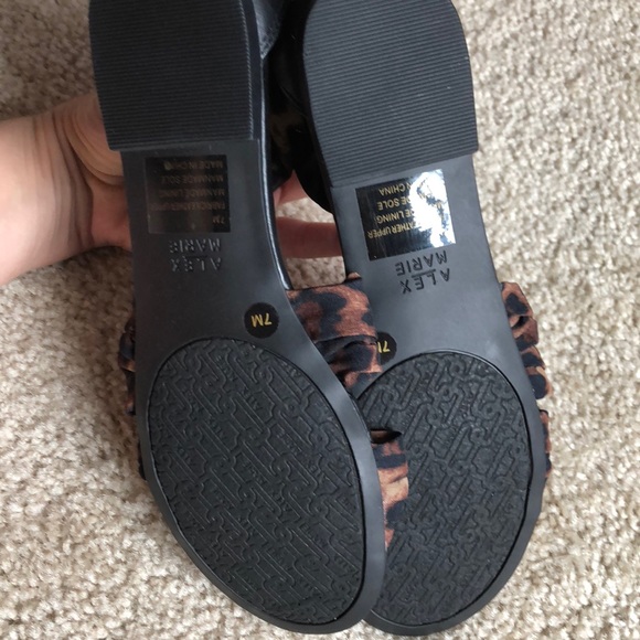 New! Alex Marie Leopard brown black flat sandal size 7 shoe - Picture 6 of 6